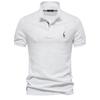 Men's Korean-Style Casual Embroidered Polo Shirt Solid Color Button Lapel Short-Sleeve Top