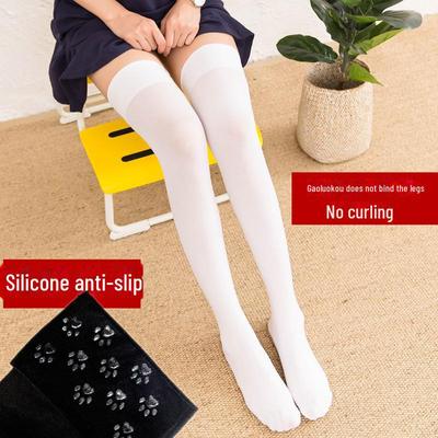 Rutschfeste Tanzsocken aus Samt mit Silikon für Damen, oberschenkelhoch und über dem Knie