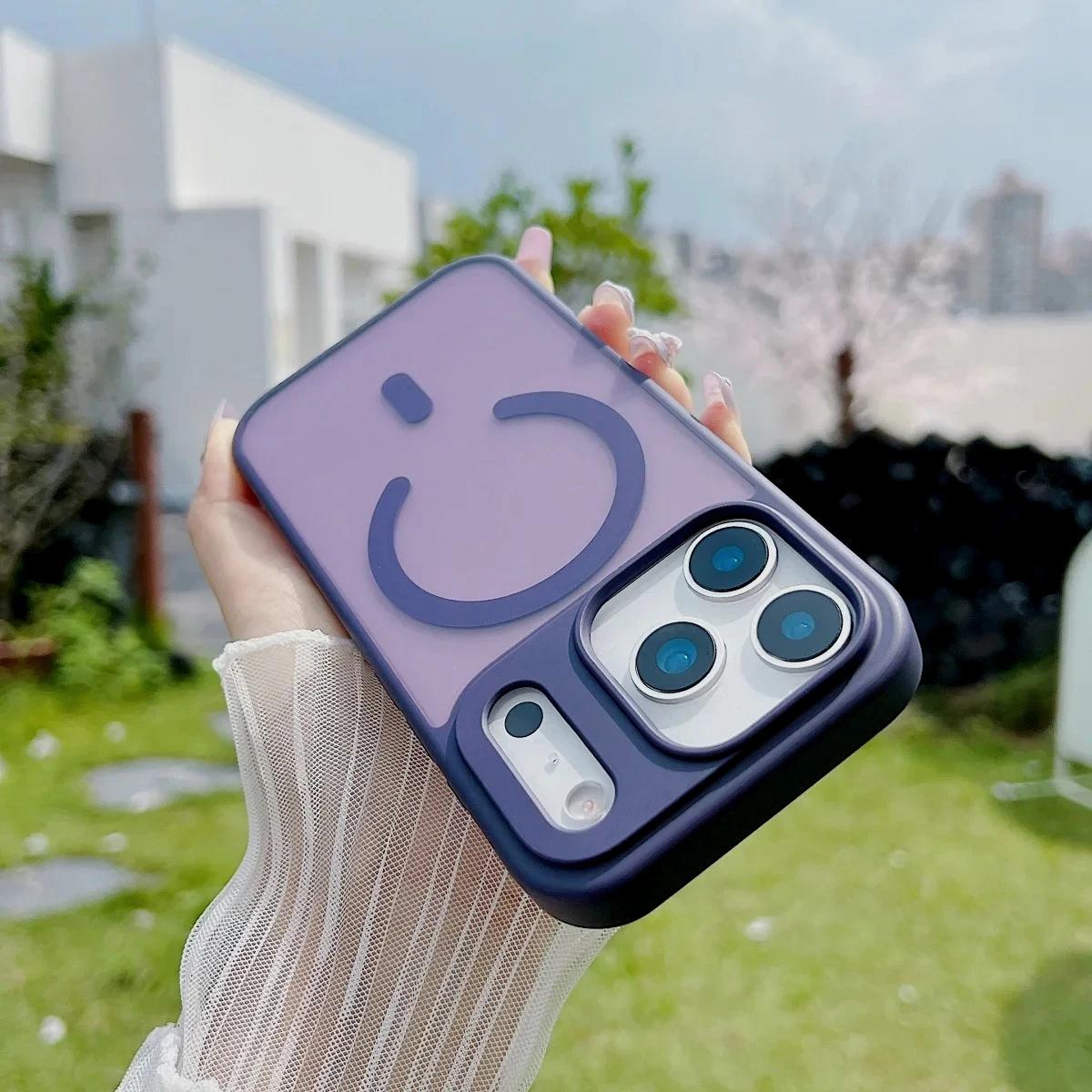 

Новый матовый полупрозрачный магнитный чехол для телефона для iPhone 17 17 Air 17Pro 17 Pro Max Для беспроводной зарядки Magsafe Ударопрочный чехол For iPhone 17 Pro фиолетовый