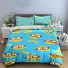 Cartoon Emoji and Banana Bedding Set Bedding set (1 duvet cover, 2 pillowcases, duvet not included)