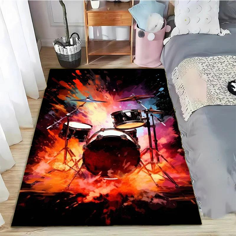 Abstract Art Musical Instruments Rug Print Floor Mat Carpet for Living Room Bedroom Large Soft Carpet Home Children's Room Mat