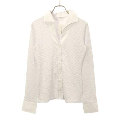 Unused NARACAMICIE Jacquard Long Sleeve Shirt White Tagged Women Used