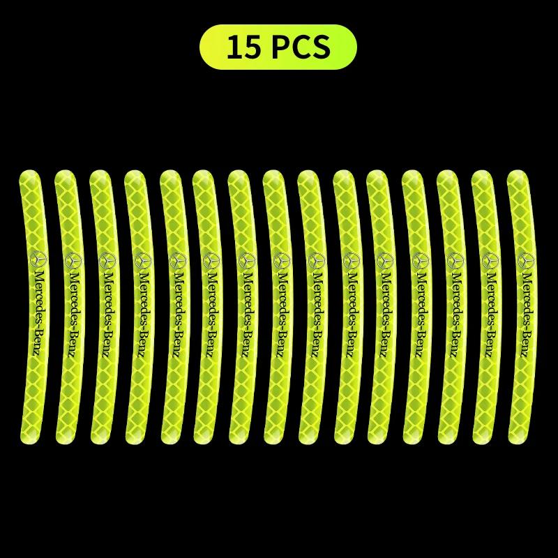 20 stk Lysende Bilfelg Dekaler Høyreflekterende Stripebånd For Mercedes Benz B/C/E/S Klasse A Klasse C200L GLC GLK CLA
