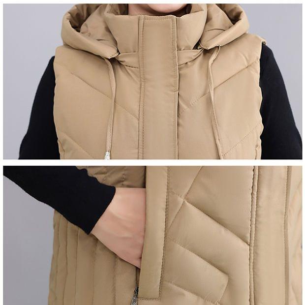 Zimní bunda větší velikosti pro starší ženy Teplá a pohodlná vesta