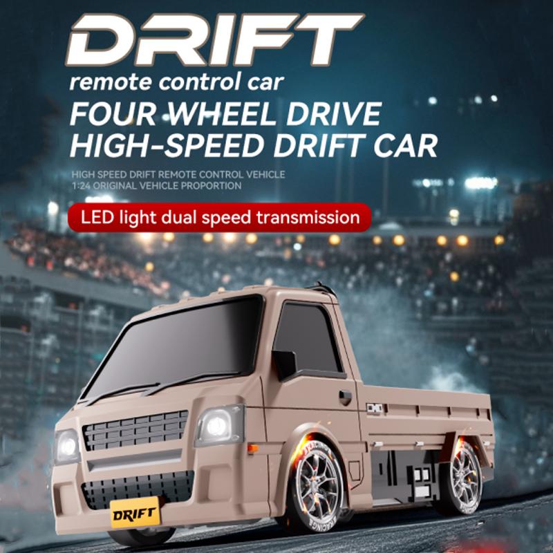 20251:24 WPL Drift Remote Control Car With Climbing Truck LED Lights Cargo RC Electric Toy For Boys Girls Kids Christmas Gifts