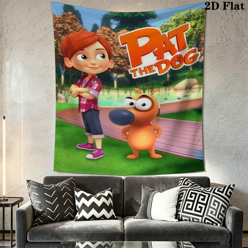 Pat the Dog Wall Hanging Printed Fabric Blanket Decorative Tapestries for Bedroom Living Room Home Decor