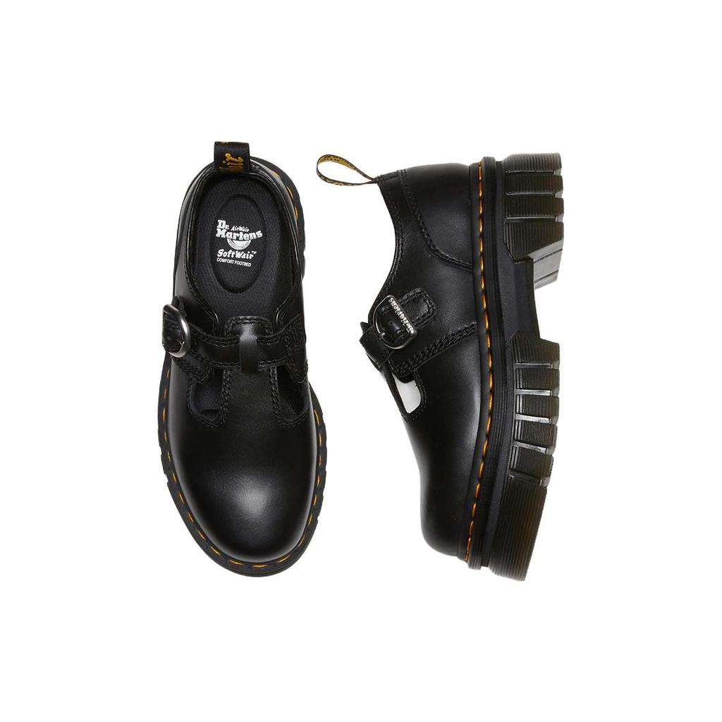 Dr. Martens Audrick Leather Fashion Buckle Platform Shoes Women Shoes Black 30685001