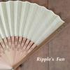 Onishi Masaru Seihan Omi Linen Pistachio Fan, 23cm, "Ripple" 78-05