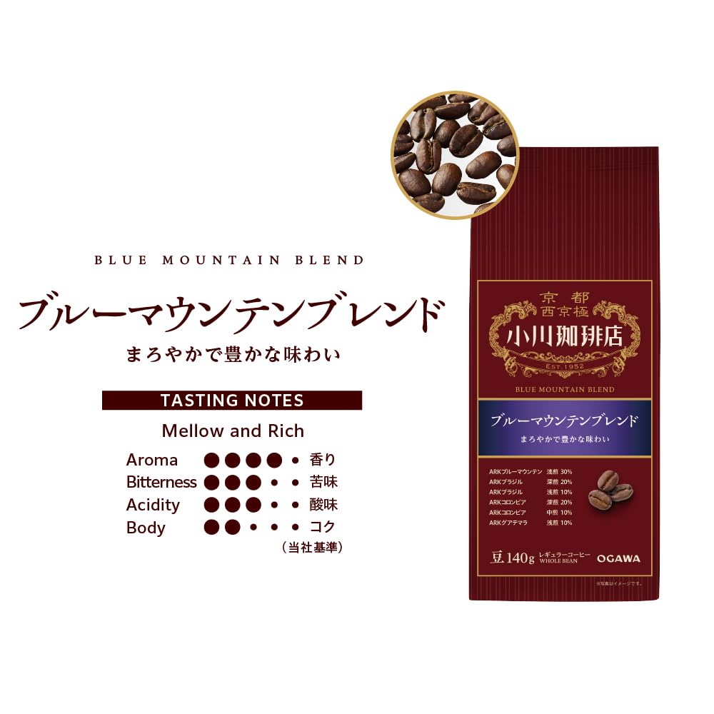 Ogawa Coffee Shop Blue Mountain Blend 140g X 3 Packs Beans,