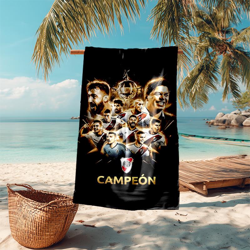 Proof Beach Towel with Club Atlético River Plate Pattern - Soft,absorbent,quick-drying,machine Washable - Perfect for Swimming,camping,bathing
