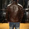 Old Mulholland Road tire cowhide jacket lapel short American retro leather motorcycle jacket Ami Kaki cowhide