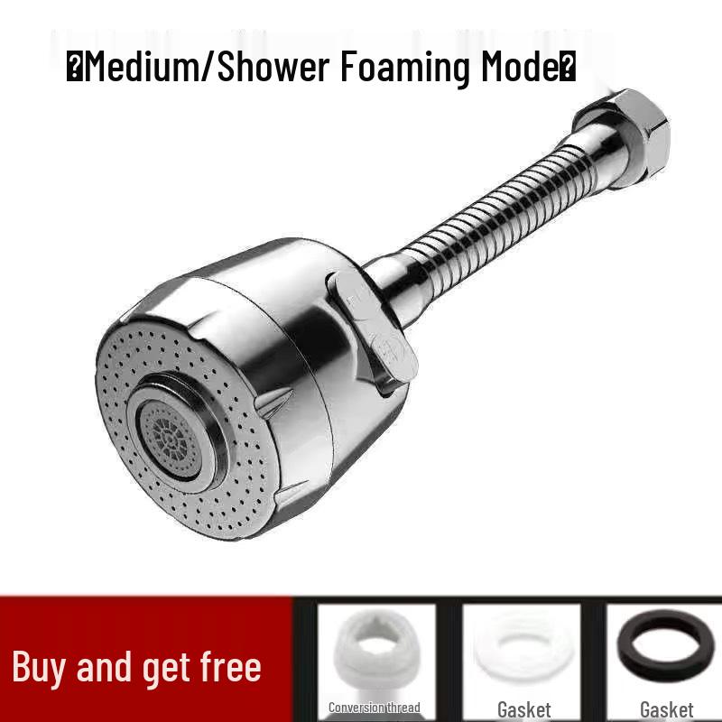 Universal Rotating Kitchen Faucet Extender with Electroplated Booster Filter