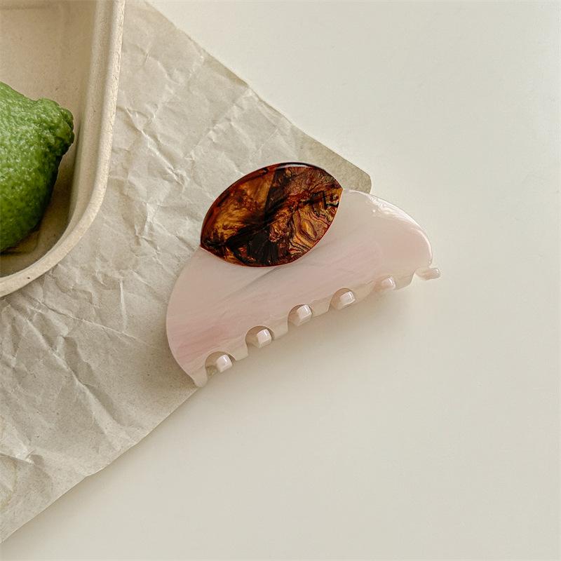 

7,5 см зажим «Акула» из ацетата с текстурой под дерево: Ретро французская шпилька в стиле Light Luxury