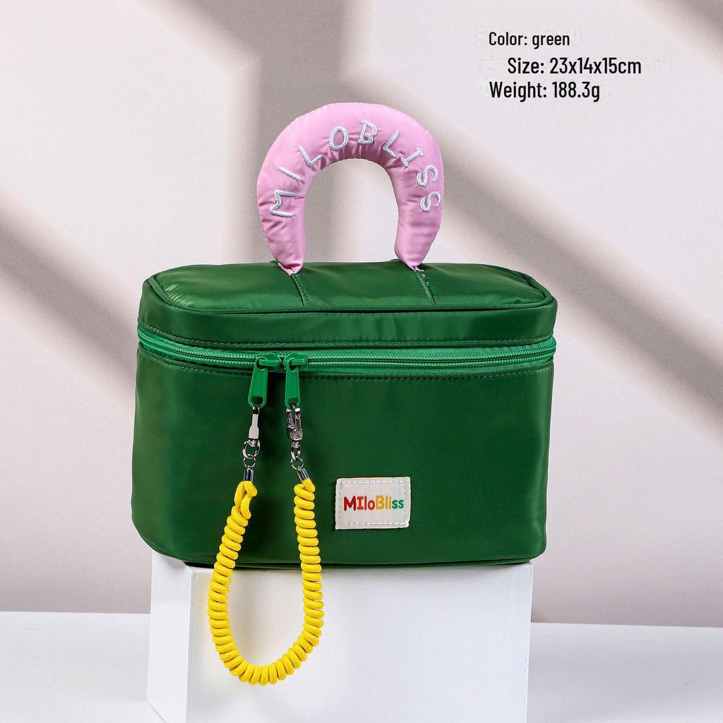 High-Capacity Cute Contrast Color Waterproof Cosmetic Bag for Women
