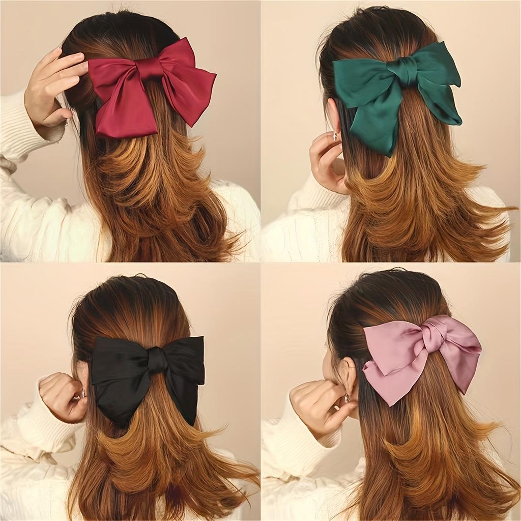 high quality7pcs/6pcs Spring and Summer Sweet Temperament Fabric Bow Hair Clip ins Princess Style Bang Clip Edge Clip Women's Hair Accessories
