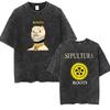 Vintage Washed Sepultura Arise Metal Band T Shirt Men Women Punk Rock Hip Hop Short Sleeve T-Shirt Short Sleeve Casual Clothing