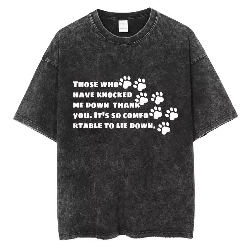 Retro Distressed American Street T-Shirt Loose Oversized Washed Tee for Men Women Vintage Tee Casual Top Unisex Tops