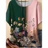 Daily Versatile Flower Print Women's Short-sleeved Casual Loose Top Comfortable Breathable T-Shirts Women’s