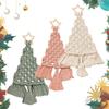 DIY Christmas Tree Macrame Kit Cotton Rope Braiding Set Hand Knitting Boho Christmas Tassel Decor Kit for Beginners