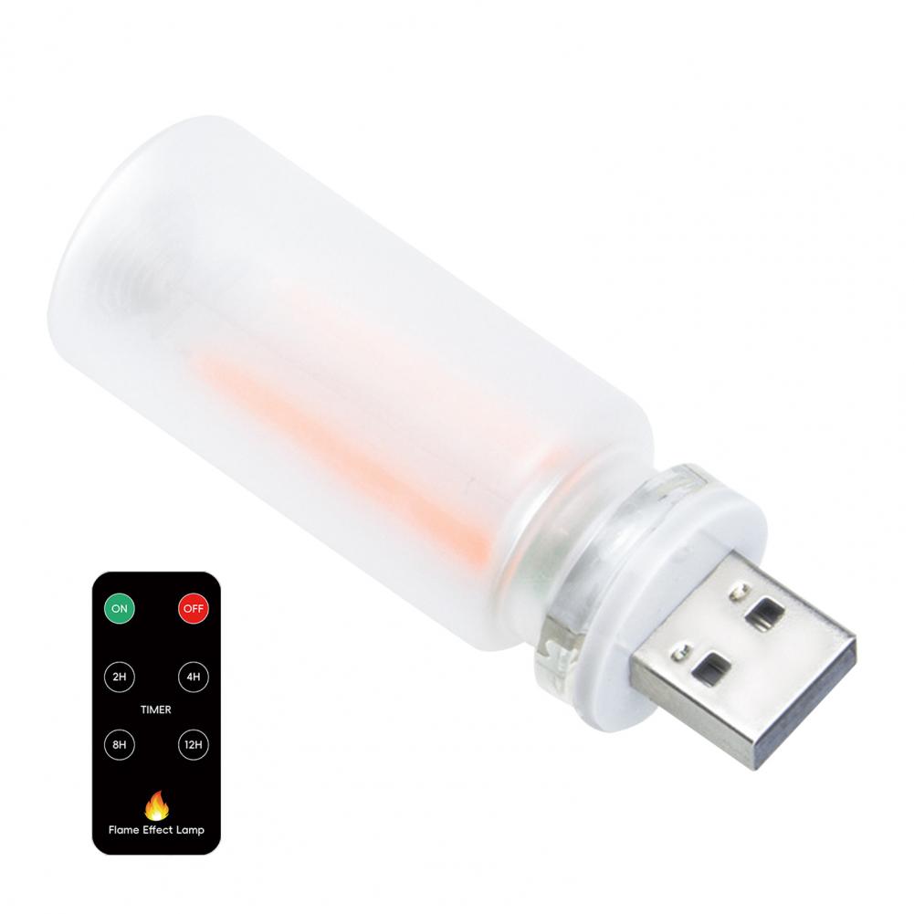 USB Flame Night Light with Touch Control Realistic Flickering LED Candle for Home Car Adjustable Brightness