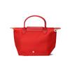 Longchamp Le Pliage Logo Embroidered Top Zip Tote Bag Small Women handbags Tomato-Red 1621919P83