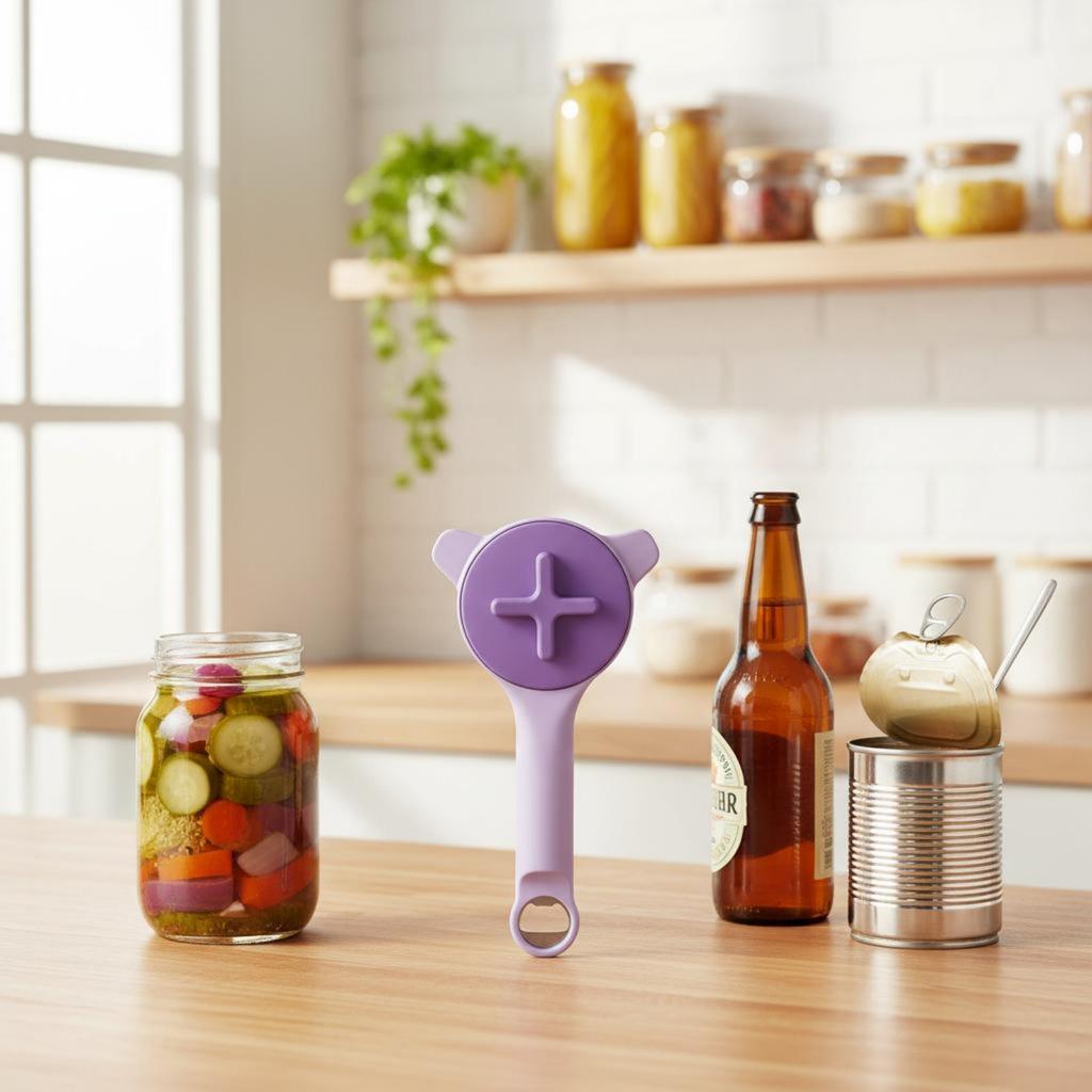 Multi-Function Opener Tool Ergonomic Design Multi-Function Opener Adjustable Lid Remover Space-Saving Labor-Saving Lid Remover
