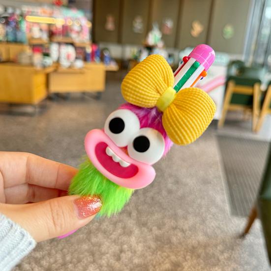 Cartoon Plush Ballpoint Pen Multi-Color Gel Pens for Students Journaling Cute Writing Tool for School Office Students