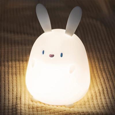 Silicone Led Bunny Lamp Rechargeable Touch Sensor Nursery Night Light With Timer Girls Birthday