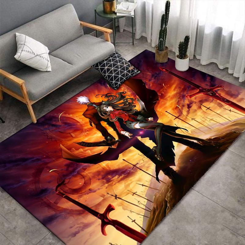Fate Shirou Emiya anime Carpet multi-size Carpet for Living Room Bedroom Kid's Room Home Decor Area Rug Non-slip Mat Sofa Mat