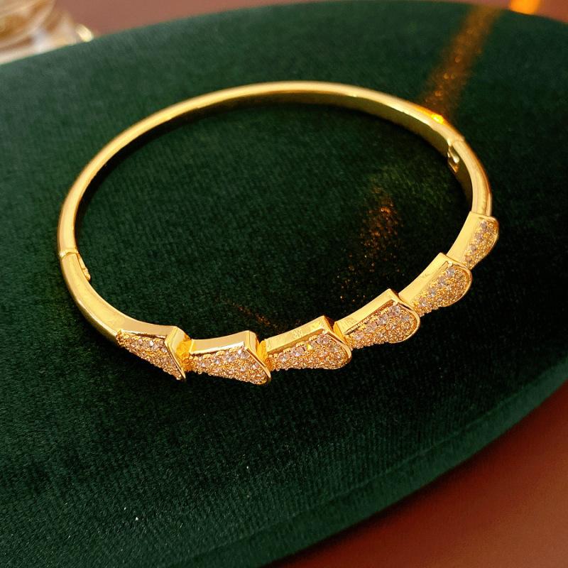 18K real gold electroplated zircon hammer snake bone chain bracelet personalized bracelet