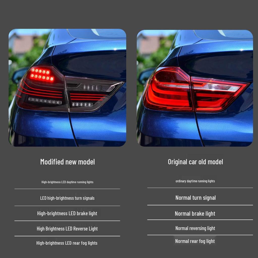 BMW X4 Tail Light Assembly 2014-2018: Modified CSL LED Rear Lights with Daytime Running and Flowing Turn Signals