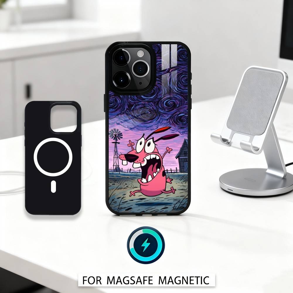 Courage The C-CowardlyS Dog Phone Case For iPhone 17,16,15,14,13,12,Pro,Max For Magsafe Magnetic Wireless Charging
