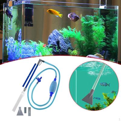 Aquarium Siphon Vacuum Cleaner, Fish Tank Cleaning Gravel Sand, Replace, Hand Efficient