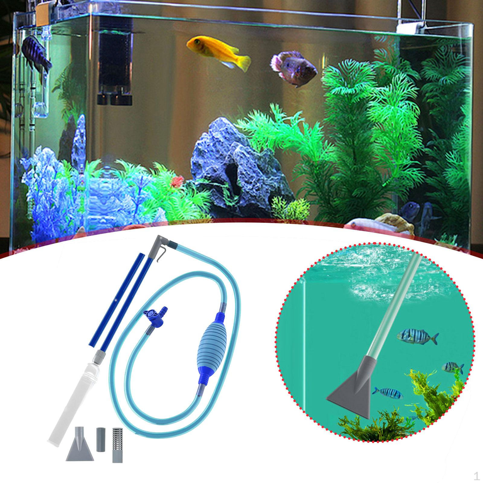 Aquarium Siphon Vacuum Cleaner, Fish Tank Cleaning Gravel Sand, Replace, Hand Efficient