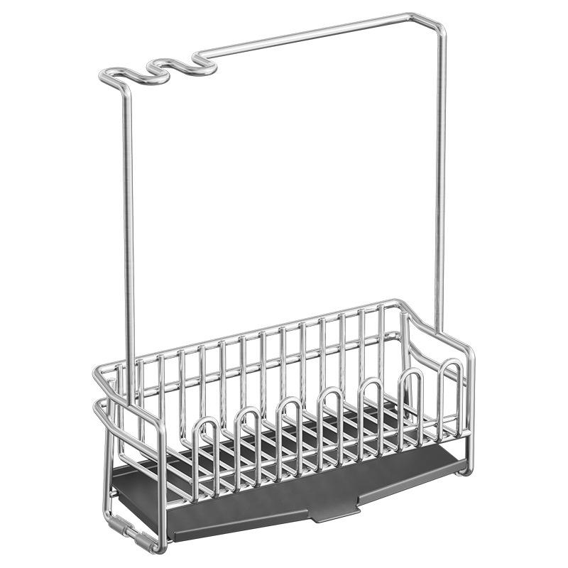 Sponge Holder 304 Stainless Steel Kitchen Countertop Dishcloth Drain Rack Sink Storage Rack