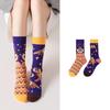 Children's Cartoon Sports Socks, Mid-Calf, Asymmetrical Mandarin Duck Design, Cotton Trendy Pair