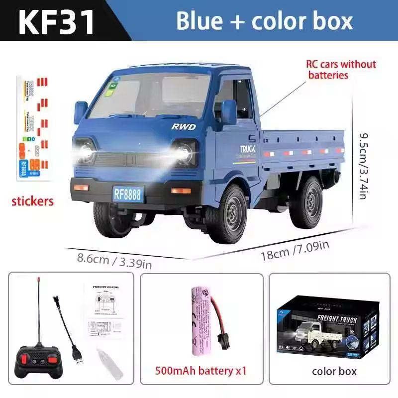 1/18 scale cars Mini cargo truck with spray lights remote control drift function vehicle model toy gift for children toy
