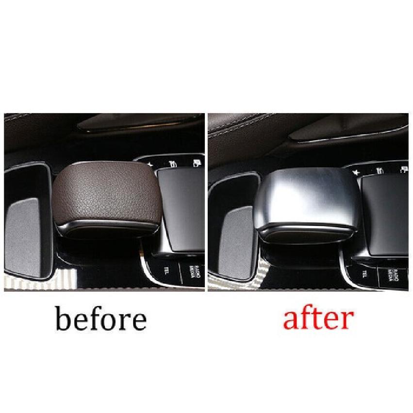 Fit For Benz GLE GLS Central Console Gear -22 Shift Knob Cover Matte Silver