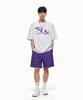 MOZMOZ [Set] Short Sleeve Active Logo Nylon Pants Set Purple
