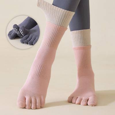 1 Paar Yoga Zehensocken mit rutschfesten Grippern Atmungsaktiv Feuchtigkeitstransportierend Ballett Tanz Fitness