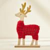 Soft Felt Cloth Santa Clause Reindeer Ornament with Wood Base Plush Wool Felt Christmas Figure Decoration For Tabletop