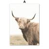 Landscape Poster Farm Grassland Cattle Road Sign Sea Wave Reed Wall Art Print Canvas Painting Wall Pictures Living Room Decor