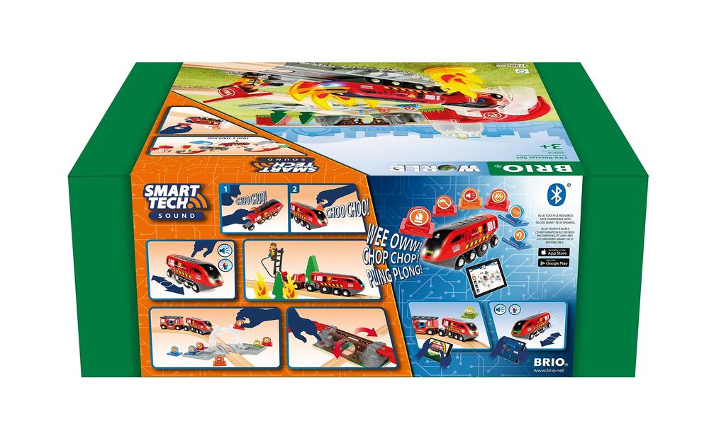 BRIO Smart Tech Sound Rescue Set 36004 [41 Pieces] (Electric Train Toy with Wooden Tracks) Ages 3 and Up