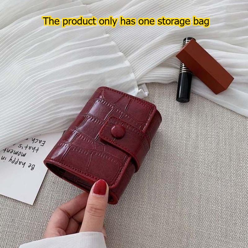 1pcs Mini Lipstick Bag Portable Crossbody Touch-Up Bags with Mirror Compact Organizer for Lipsticks & Face Powders