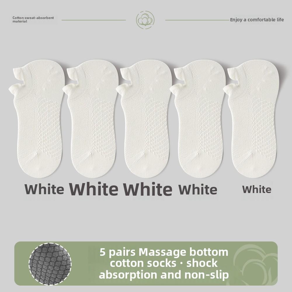 5 par męskich cienkich skarpetek typu stopki z czystej bawełny, oddychających, pochłaniających pot, antybakteryjnych 7A, na wiosnę i lato