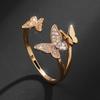 Boho-Stil verstellbarer offener Ring mit Schmetterlingsdesign, modischer Ring