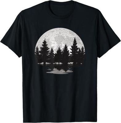 Forest Moon Landscape Outdoor Nature Vintage Graphic Men T-Shirt