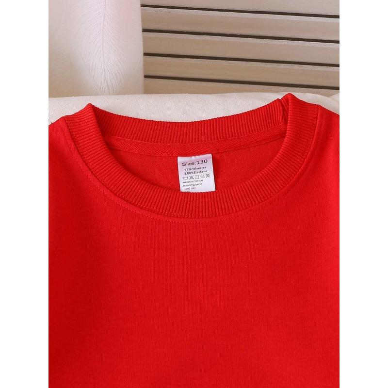European sizes Kids' Crewneck Sweatshirt - Pink Strawberries with Orange Seeds , Sportswear And Casual Wear, Soft And Comfortable, Children's Clothing