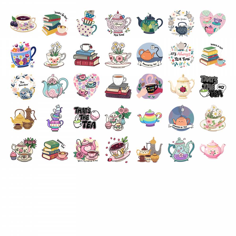 35pcs Pastel Floral Stickers Vintage Books Stationery Stickers DIY Stickers For DIY Phone Laptop Scrapbook Bike Guitar Laptop