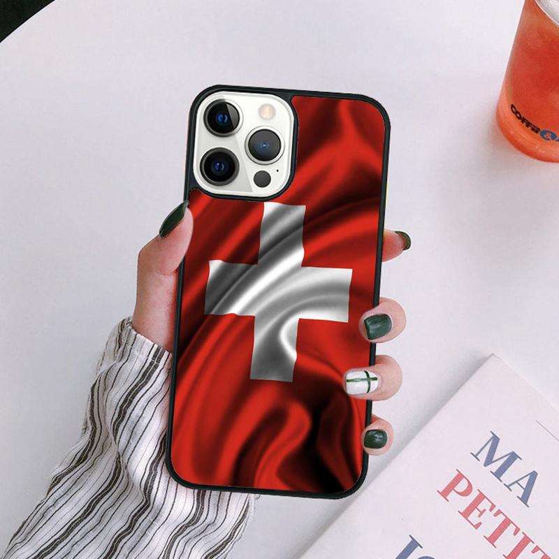 Switzerland Swiss Flag Phone Case For iPhone 17 Air 16 15 14 13 12 11 Pro Max Plus Max Cover Shell coque